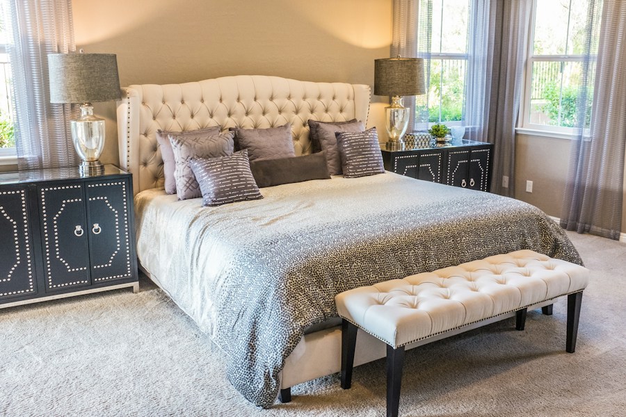Calm bedroom in natural tones